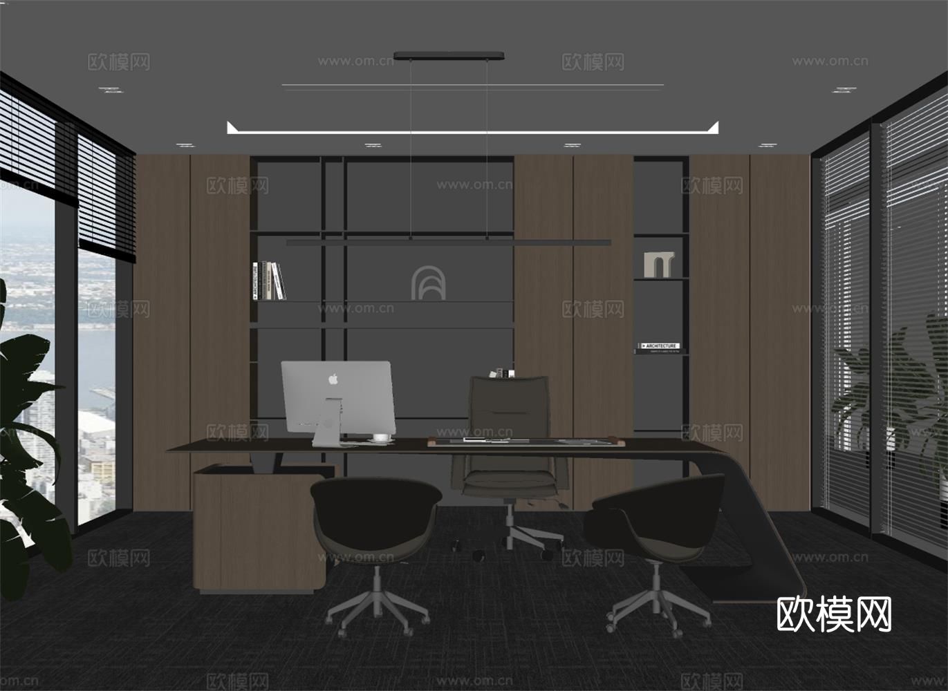 意式总经理室su模型下载（渲染图2）