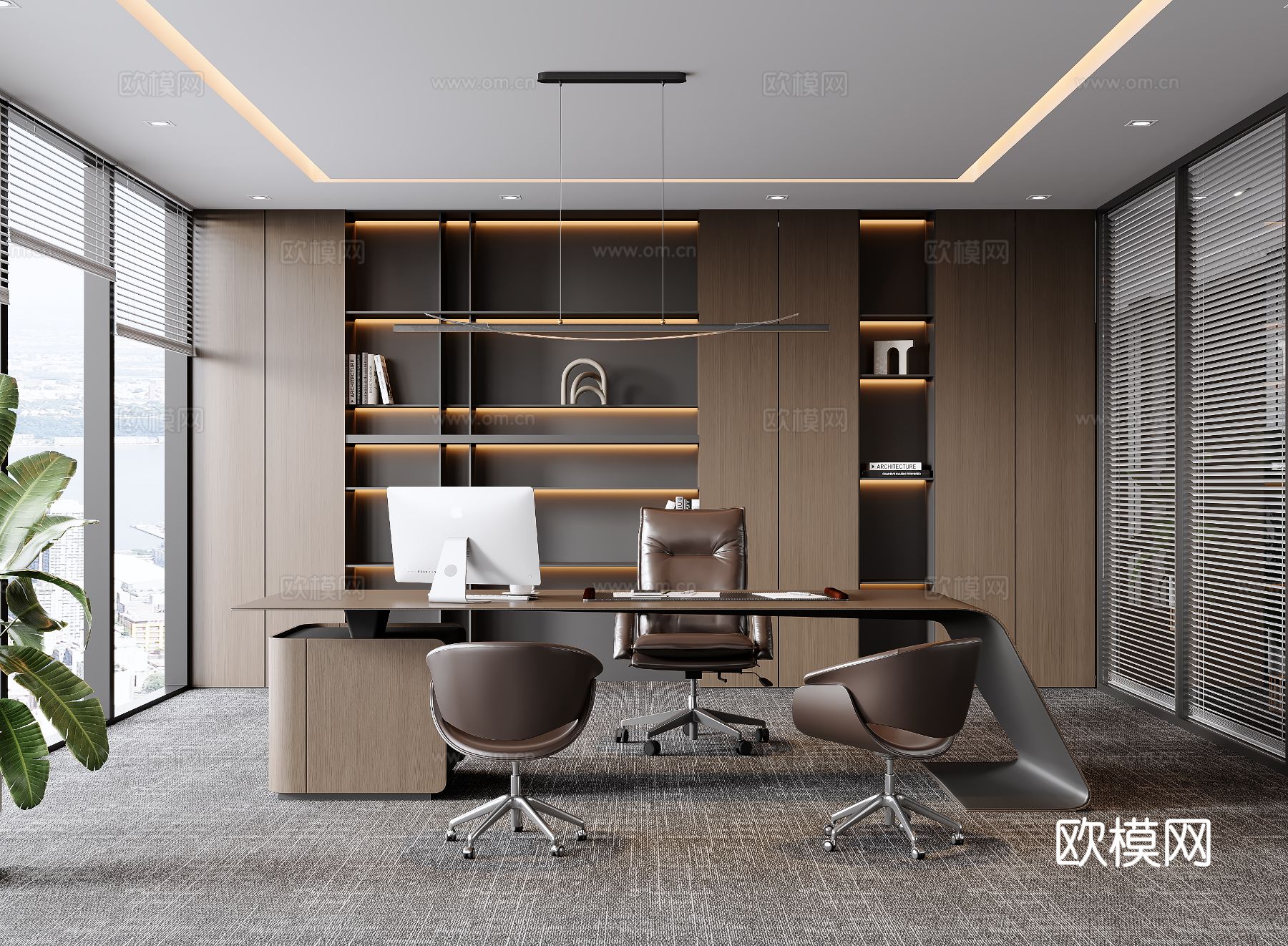 意式总经理室su模型下载（渲染图1）
