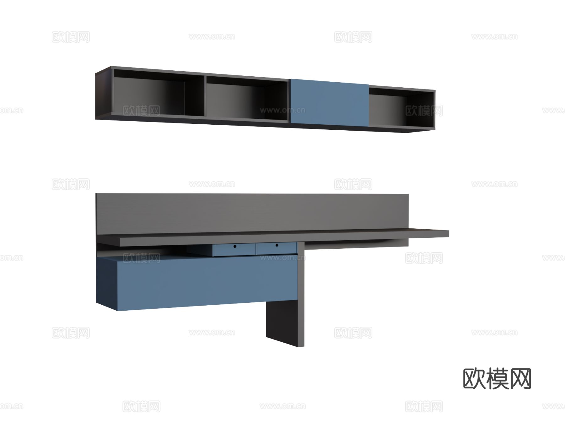 素庭  QS书台一体3d模型