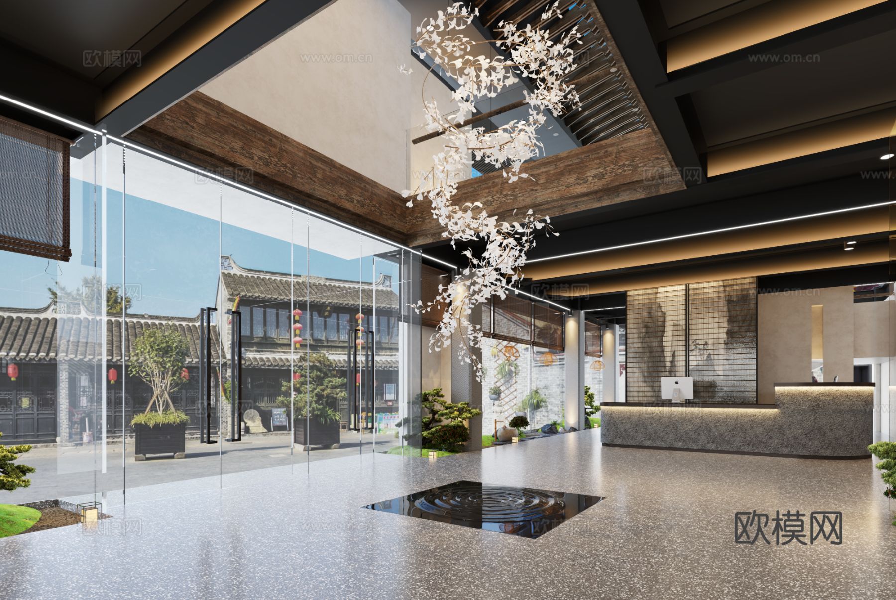 老建筑售楼处装修效果图下载（渲染图3）