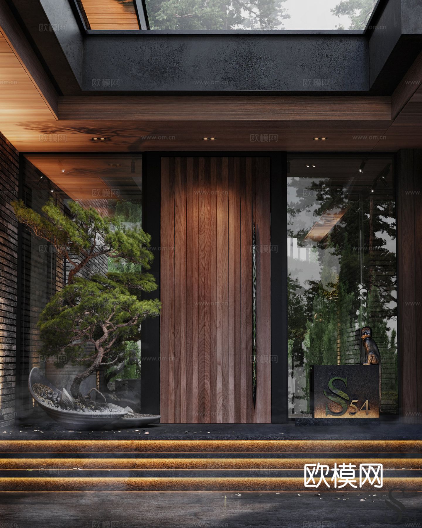 现代庭院别墅设计效果图下载（渲染图5）