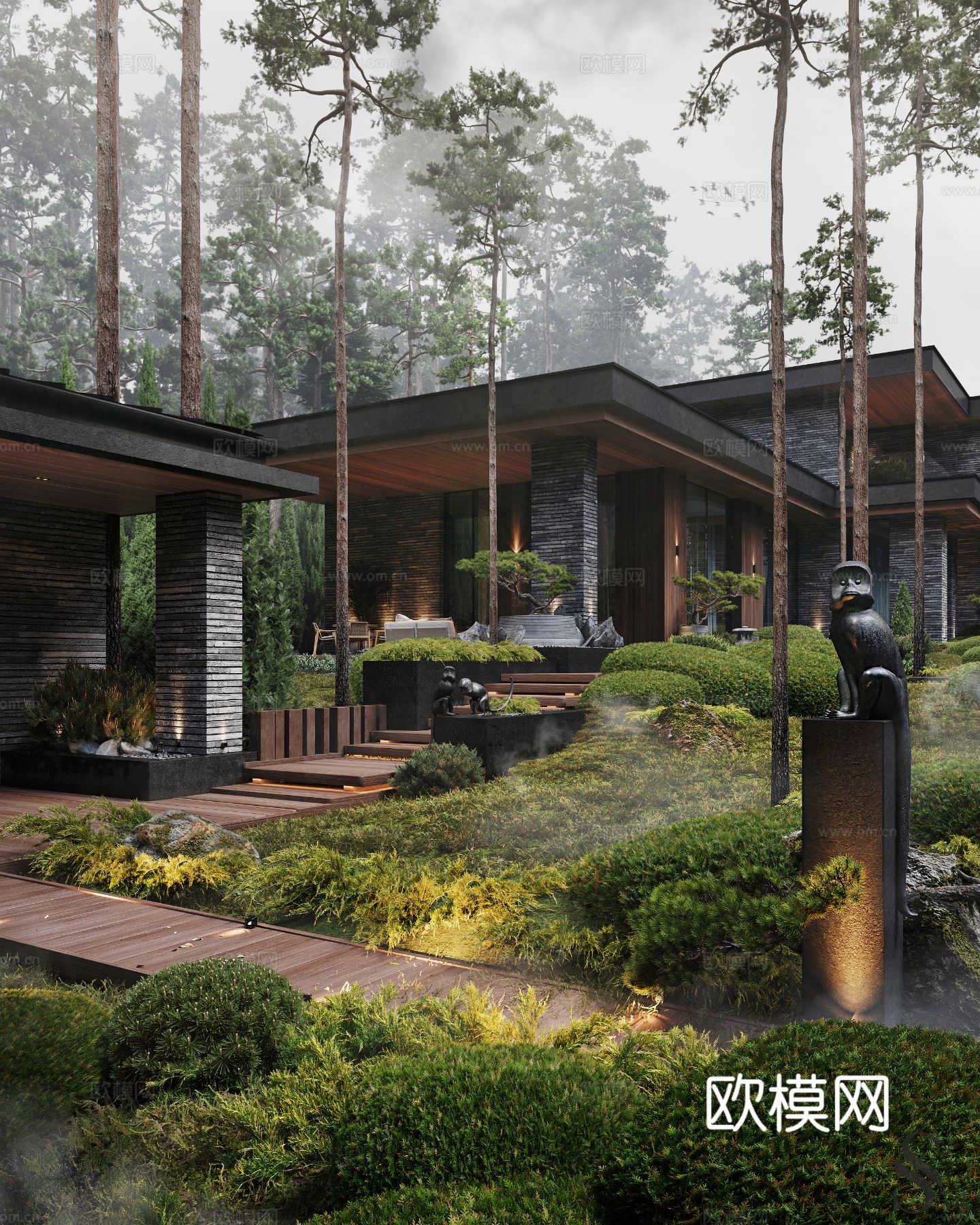 现代庭院别墅设计效果图下载（渲染图11）