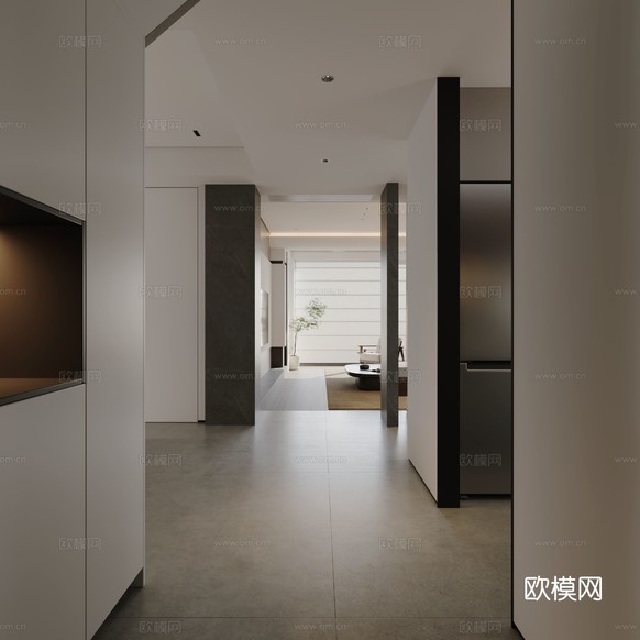 中古風(fēng)平層裝修效果圖下載(渲染圖4)