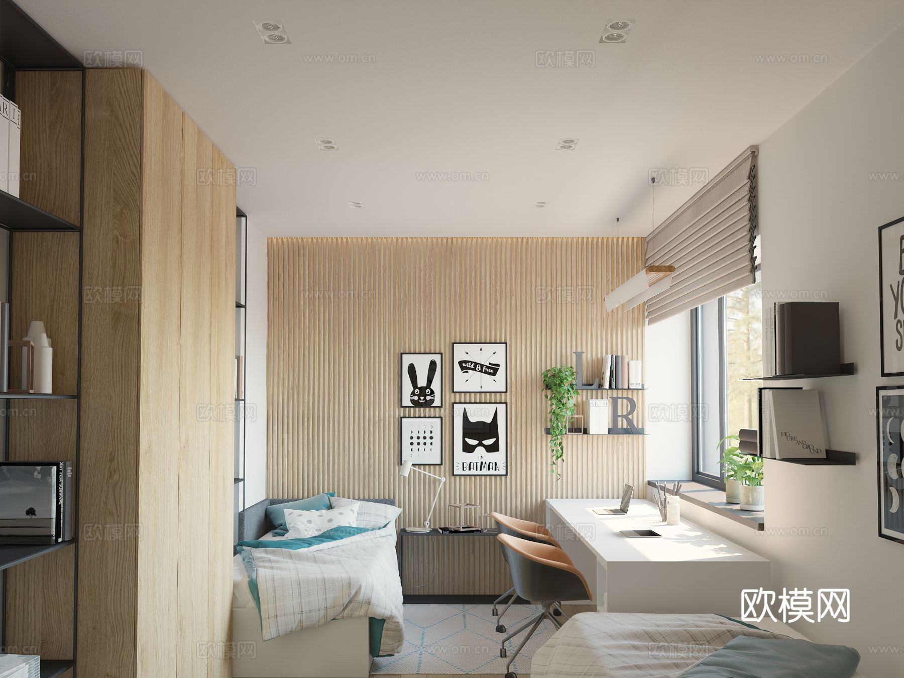 现代住宅空间平层设计效果图下载（渲染图6）