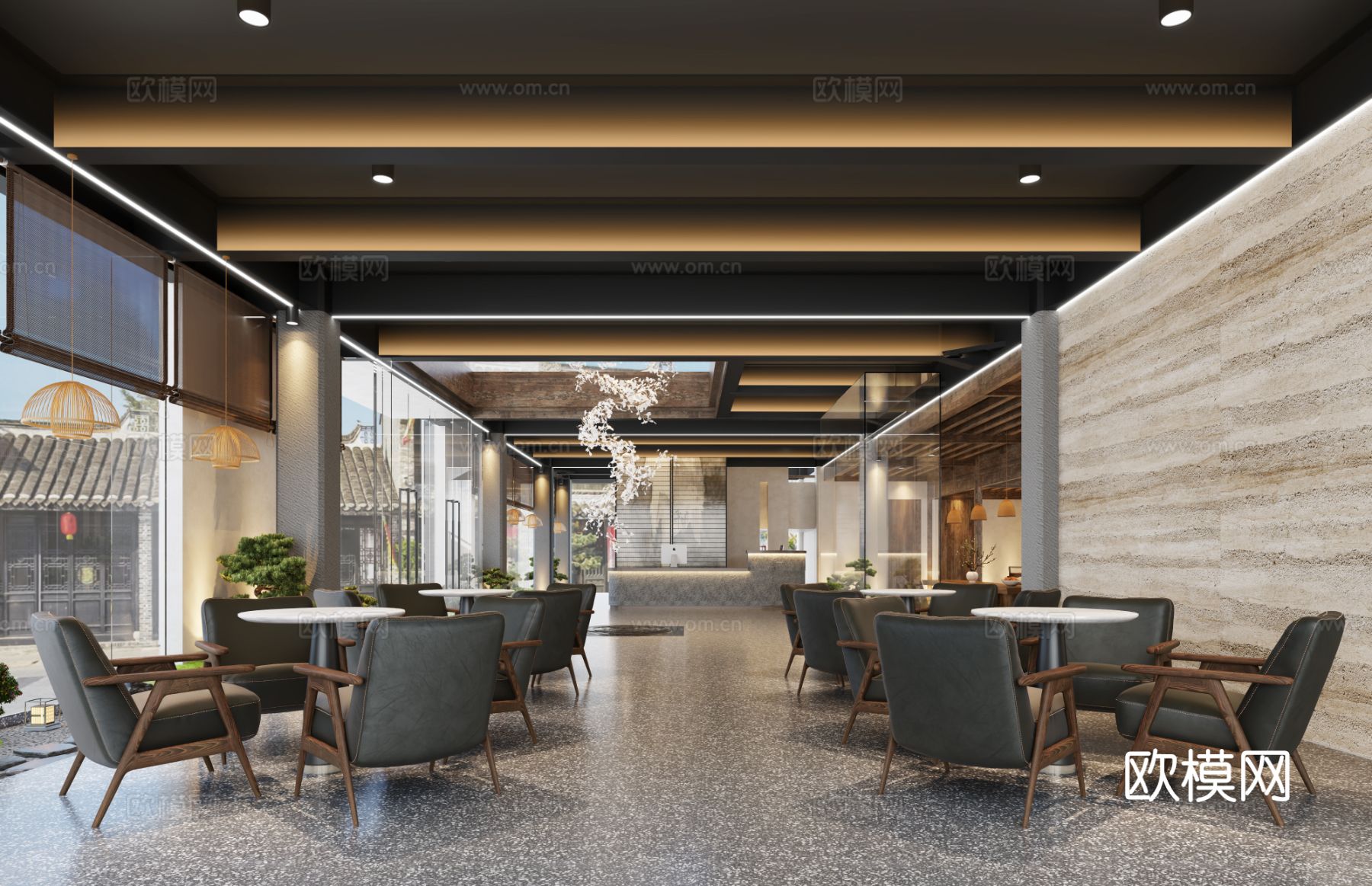 老建筑售楼处装修效果图下载（渲染图1）