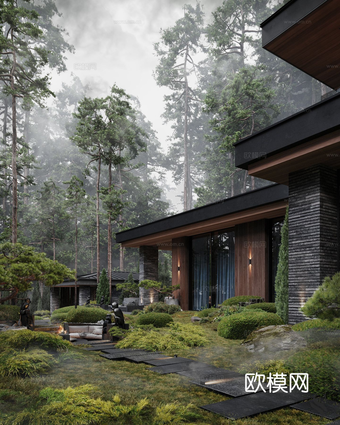 现代庭院别墅设计效果图下载（渲染图6）