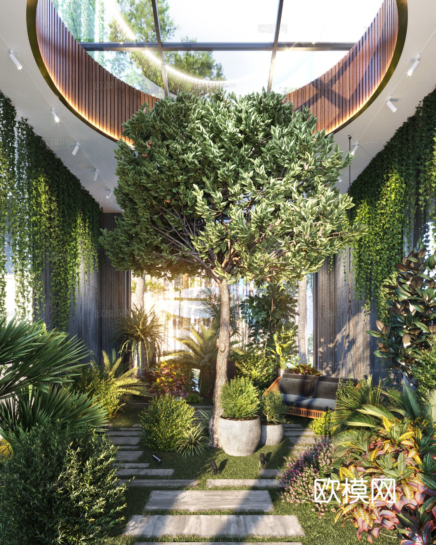 现代庭院别墅设计效果图下载（渲染图2）