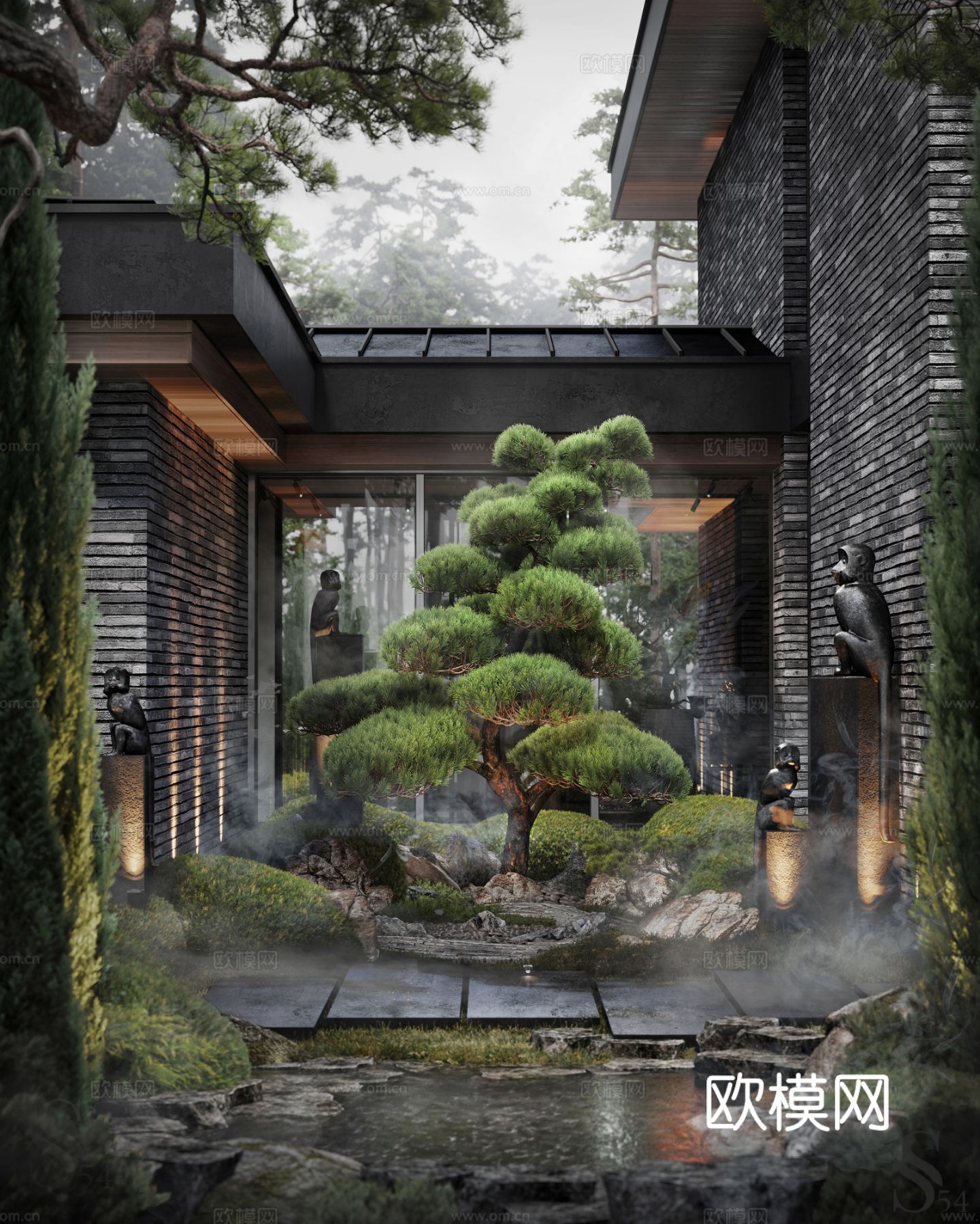 现代庭院别墅设计效果图下载（渲染图3）