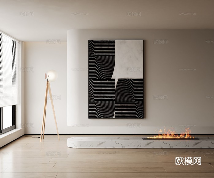 现代装饰画3d模型下载
