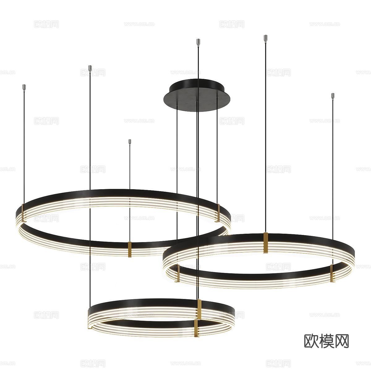 现代圆环吊灯3d模型