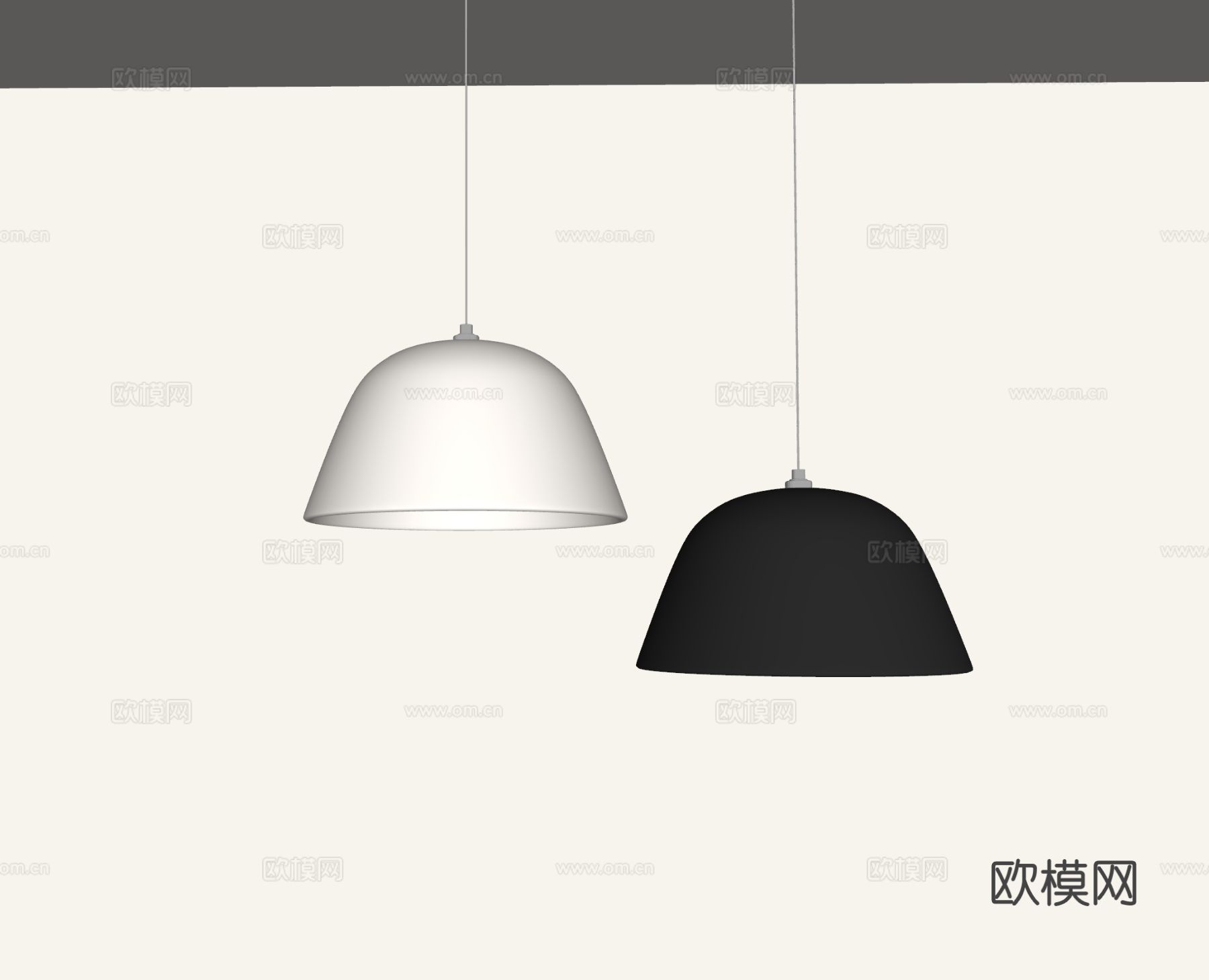现代中古风吊灯 极简小吊灯 北欧简约吊灯 卧室床头吊灯su模型