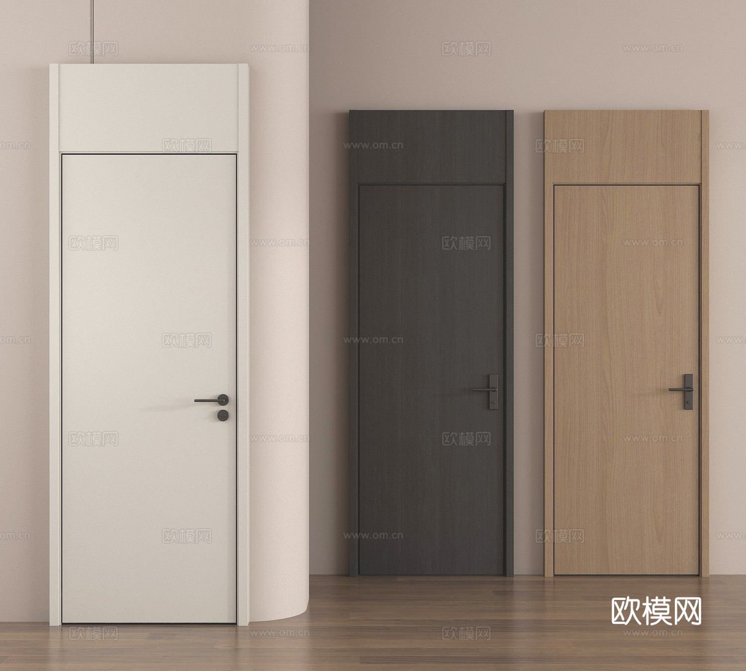 通顶门 进户门 卧室门 房门 单开门su模型