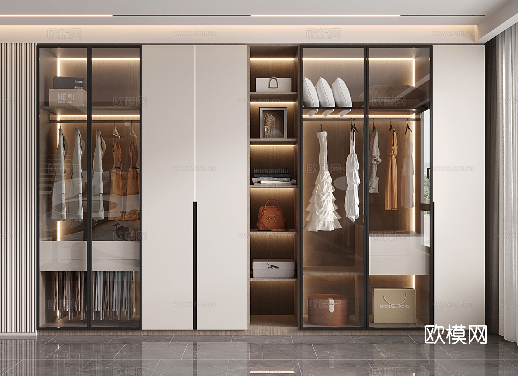 现代衣柜su模型