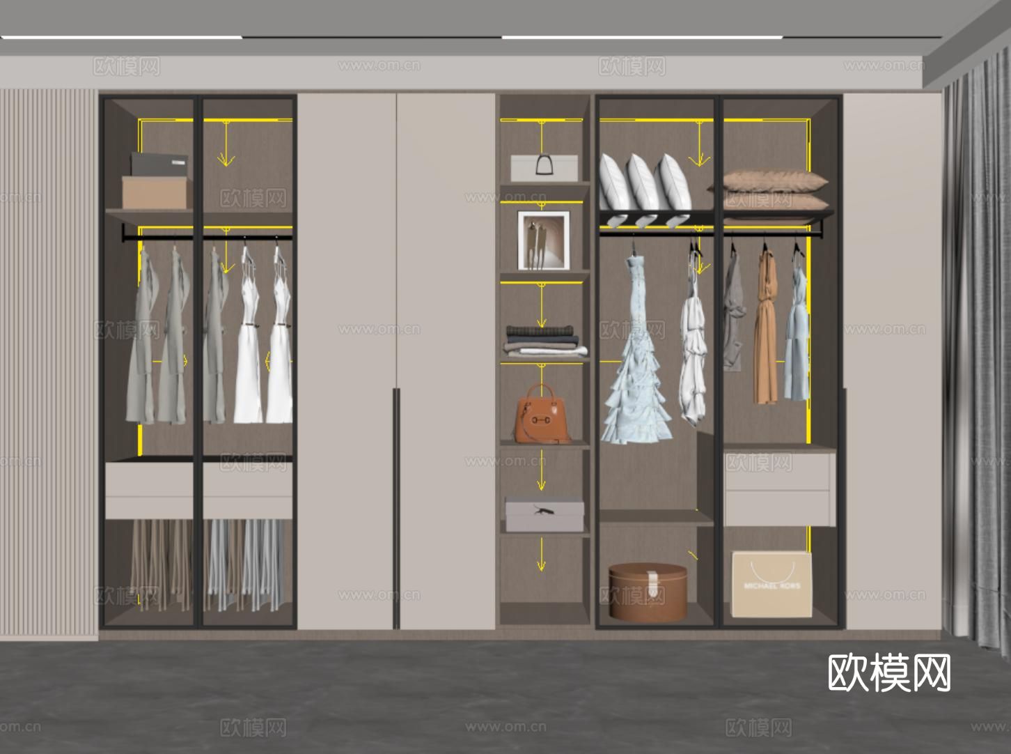 现代衣柜su模型
