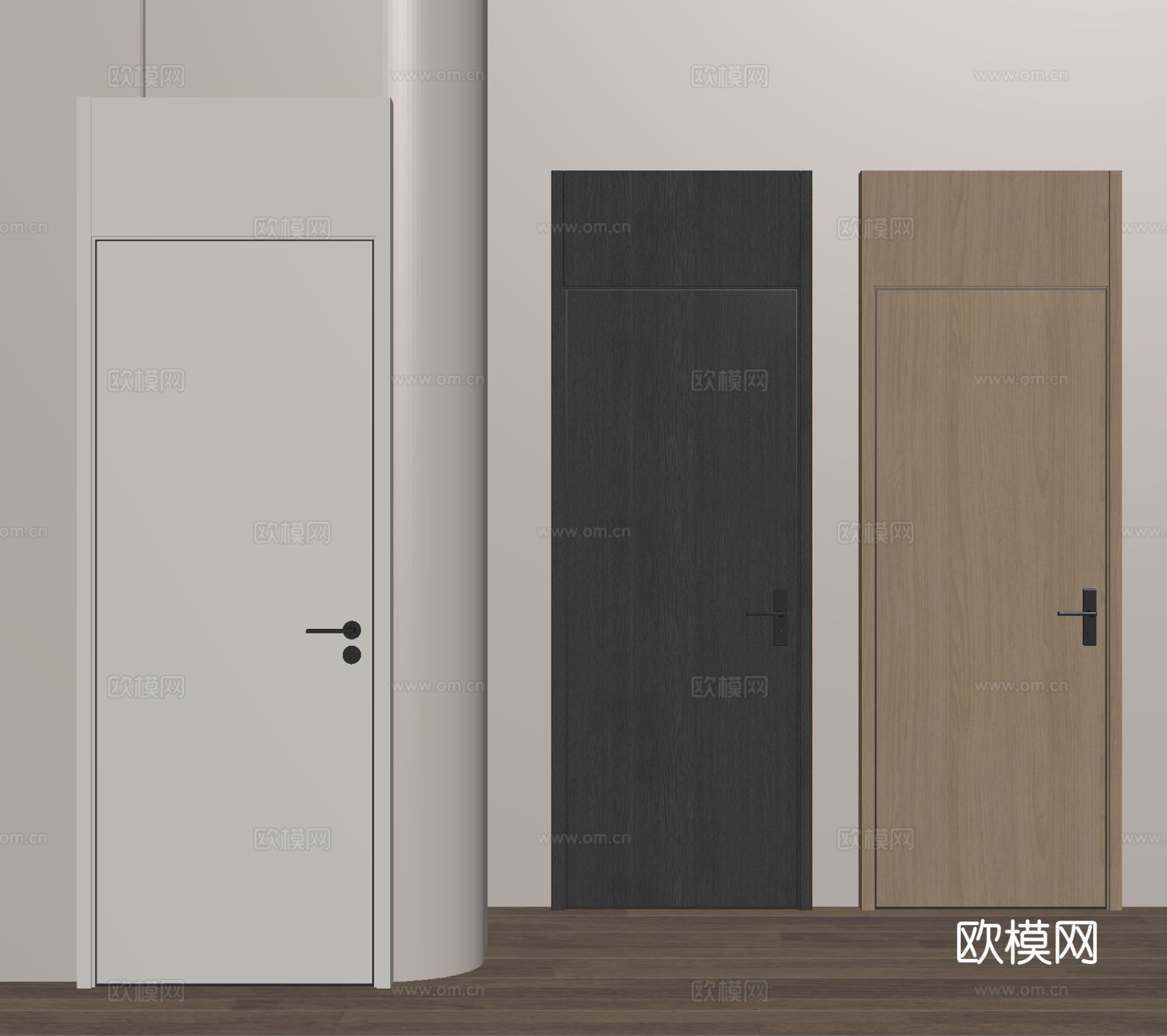 通顶门 进户门 卧室门 房门 单开门su模型