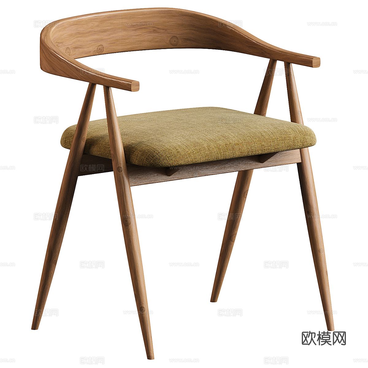 新中式 Ercol Lugo 单椅 餐椅3d模型