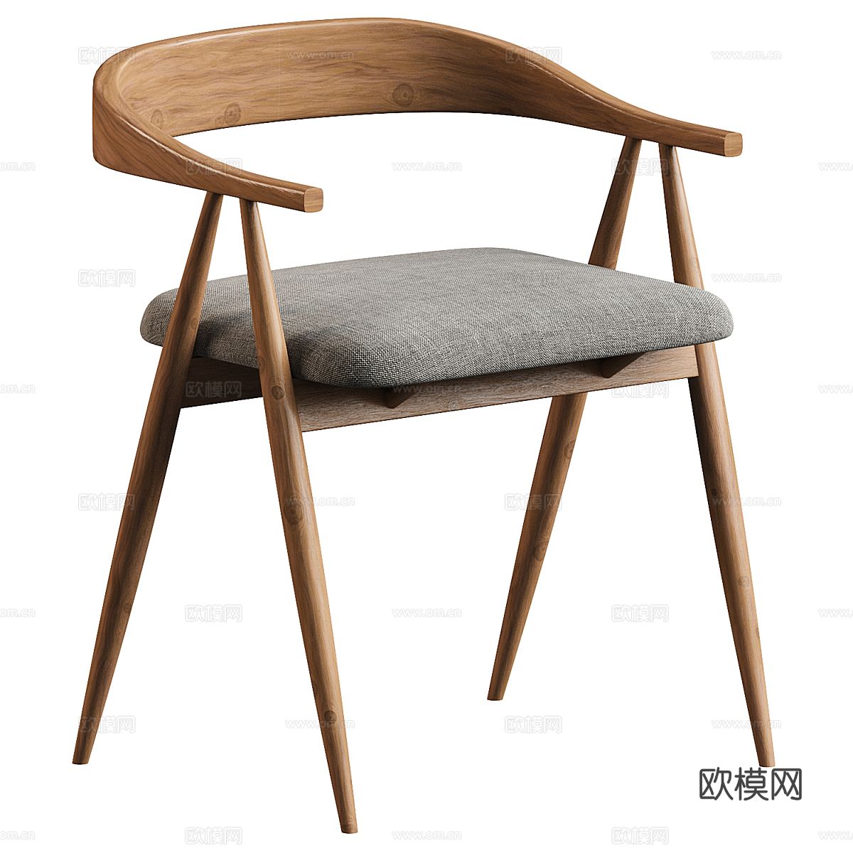 新中式 Ercol Lugo 单椅 餐椅3d模型