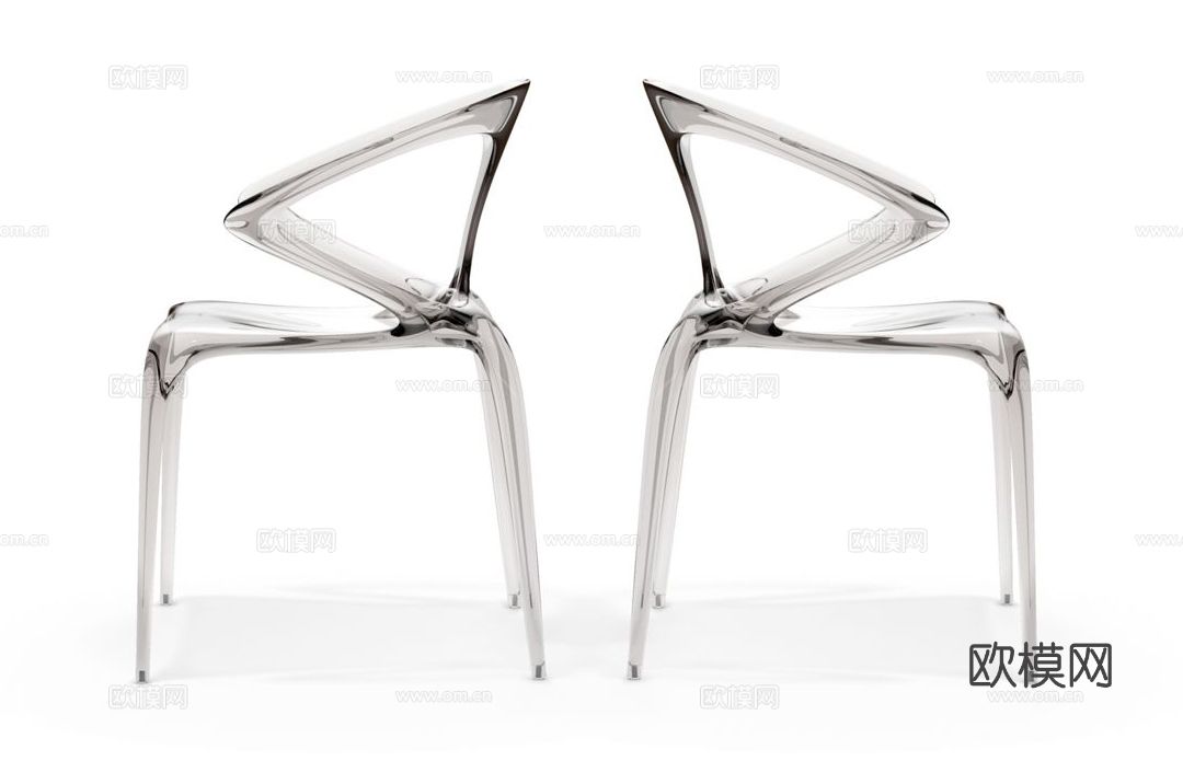 roche bobois 透明餐椅3d模型