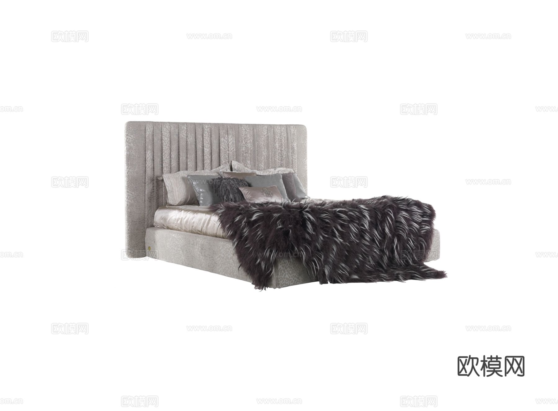 roberto cavalli 欧式双人床3d模型