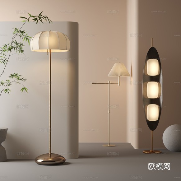 现代落地灯3d模型下载