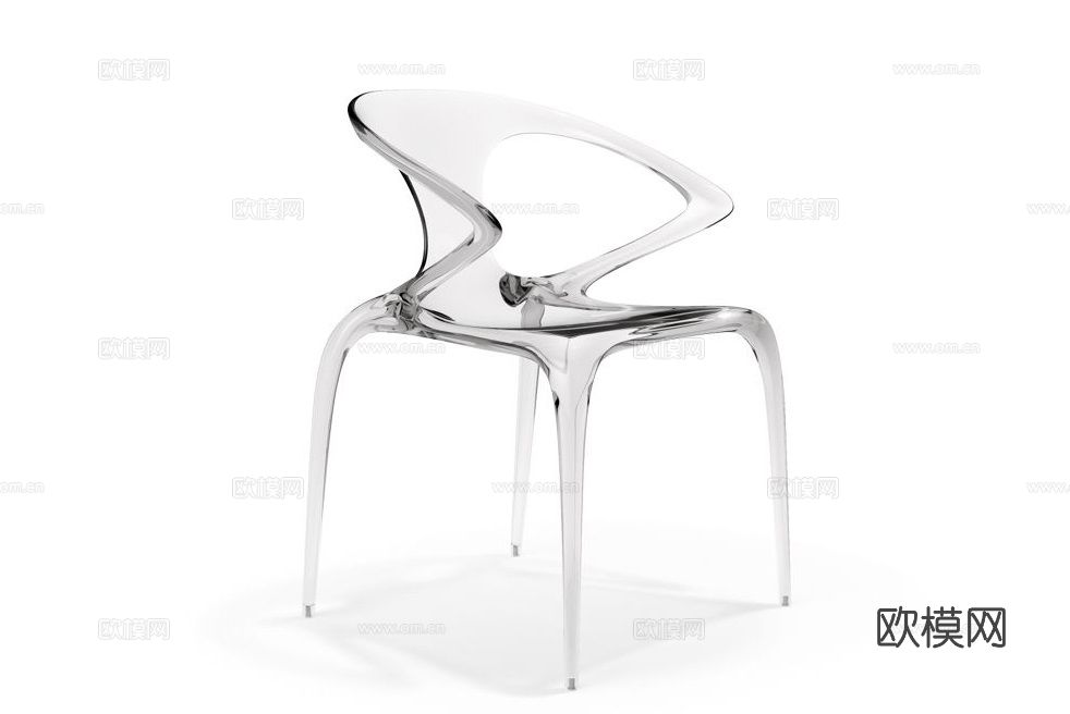 roche bobois 透明餐椅3d模型