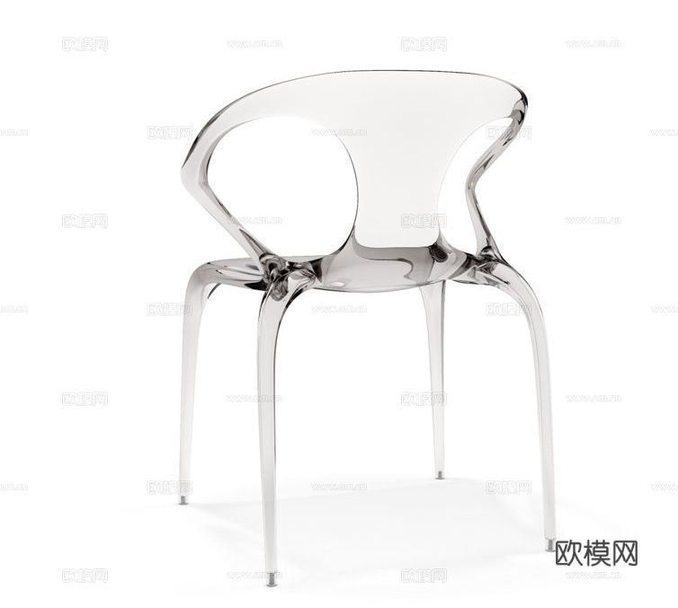 roche bobois 透明餐椅3d模型