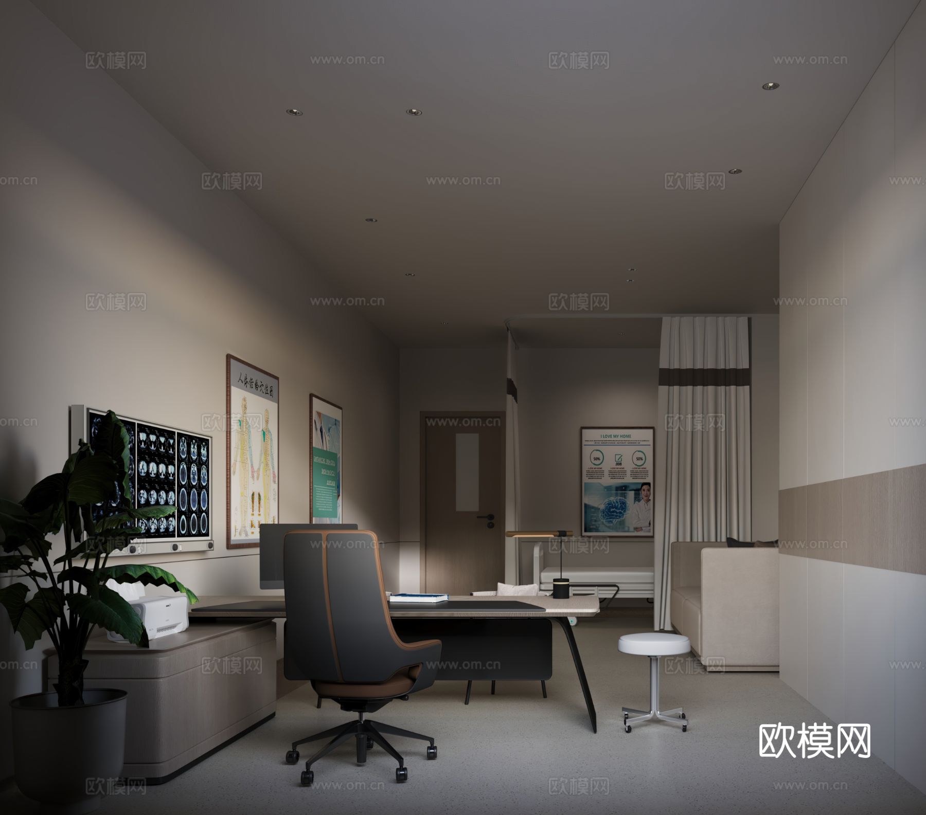 现代医疗房间装修效果图下载（渲染图7）