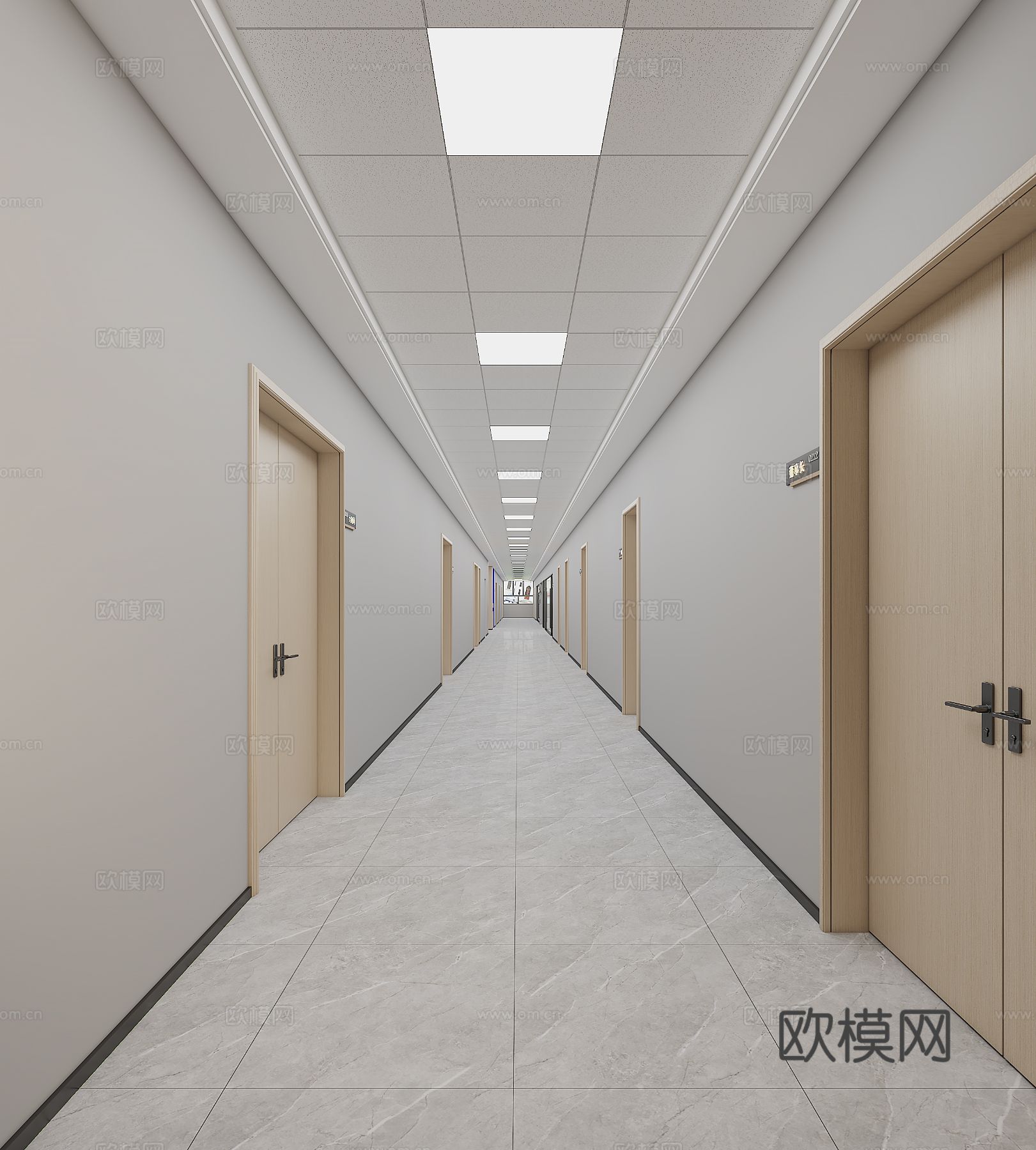 办公室餐厅包房走廊电梯厅装修效果图下载（渲染图5）