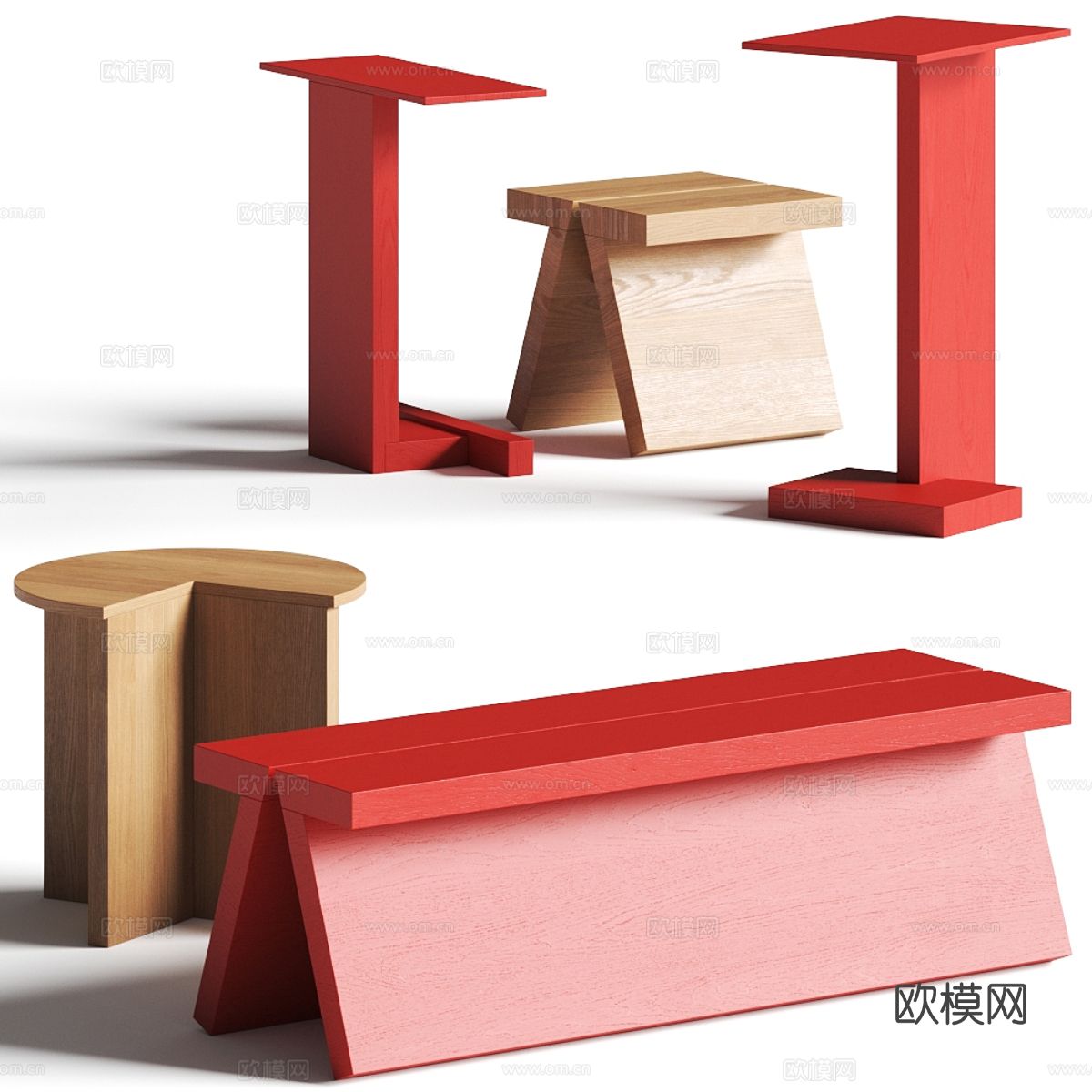 Fogia 咖啡桌 角几3d模型