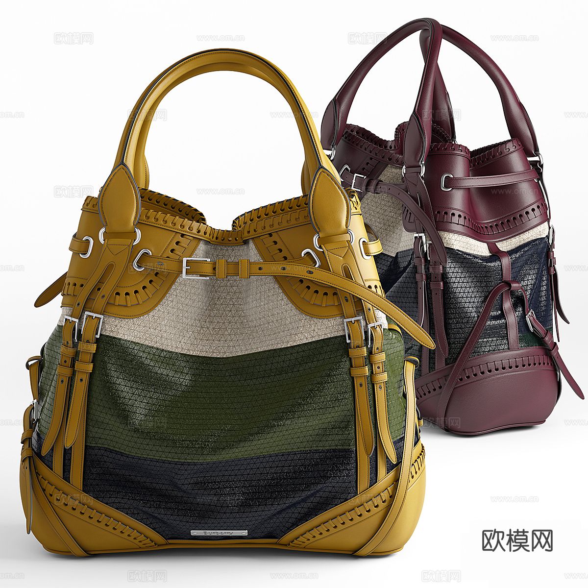 Burberry 锁缝包3d模型