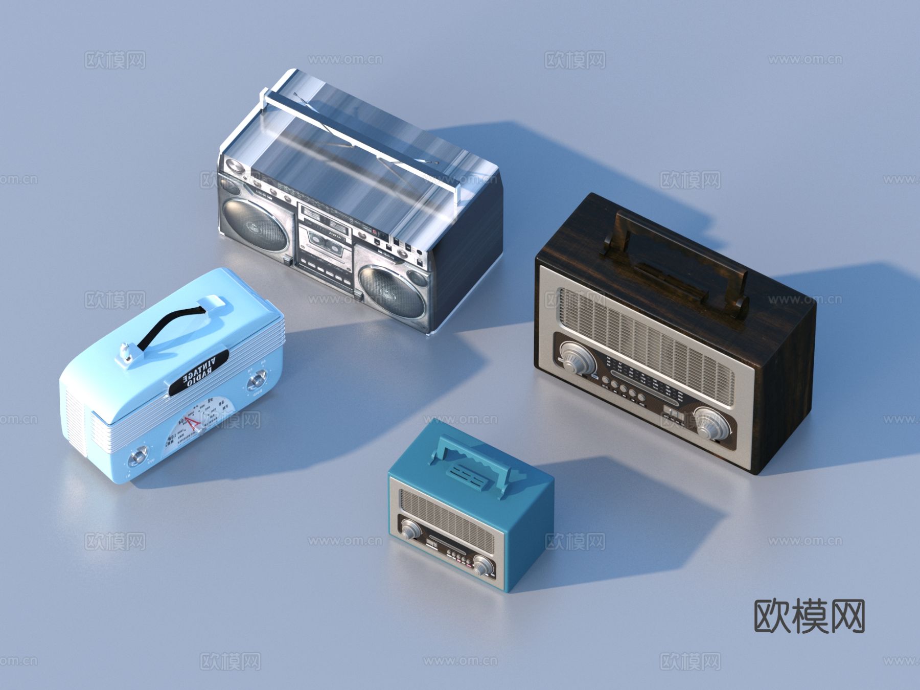 收音机 录音机3d模型
