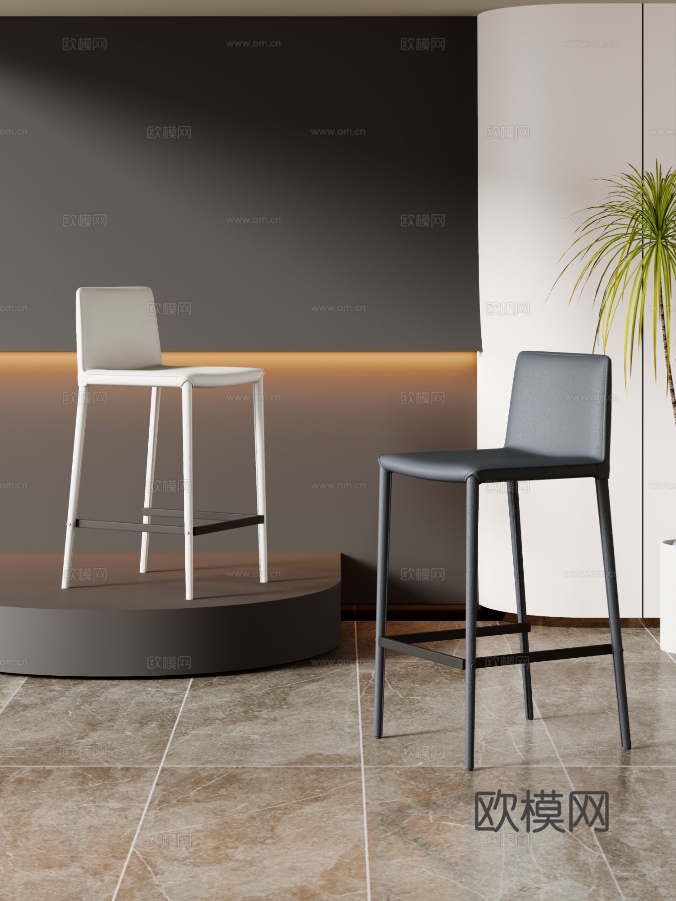 餐椅 休闲椅 皮椅 吧台椅3d模型
