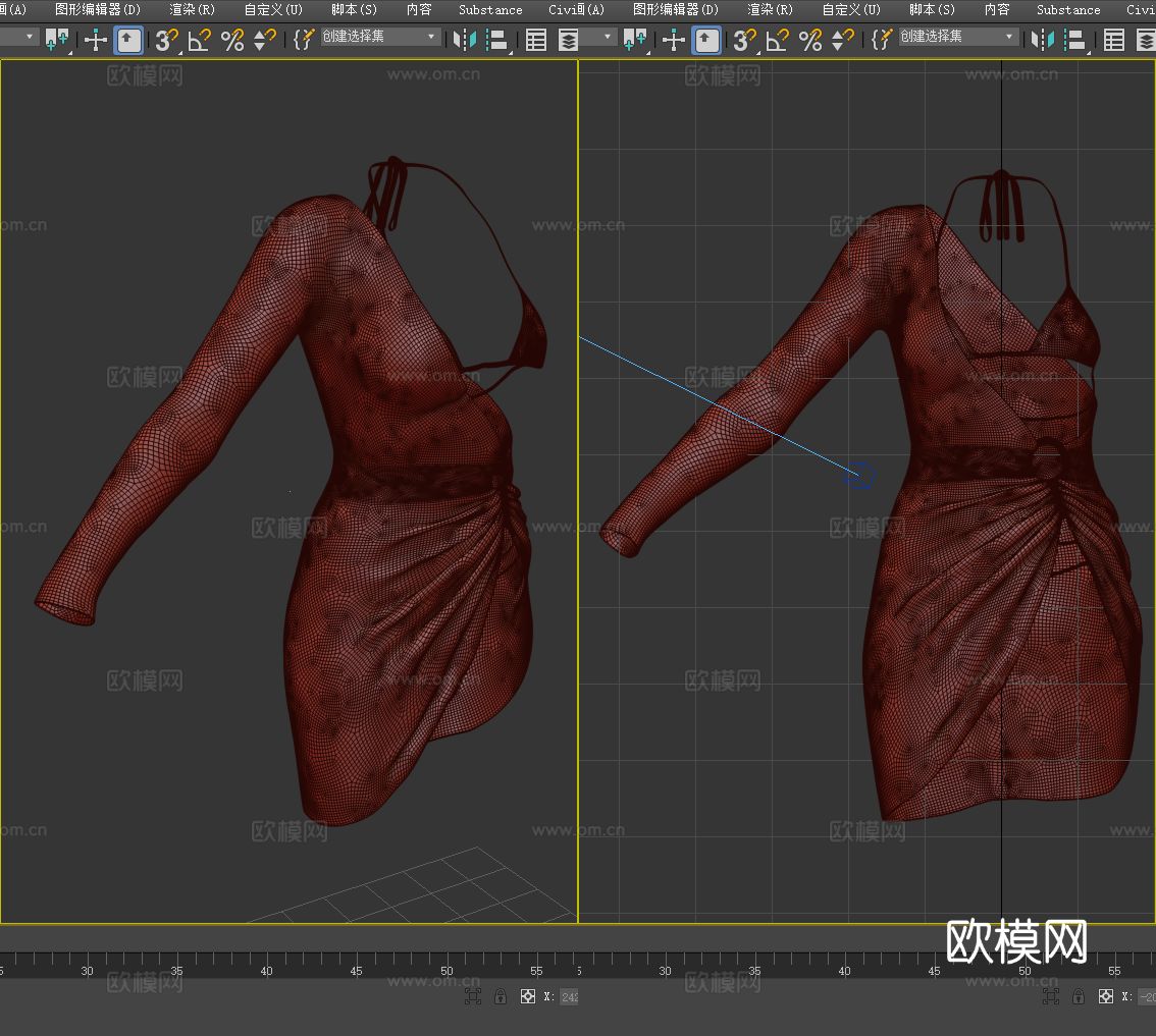 晚礼服 女性服装 性感女装 服饰3d模型