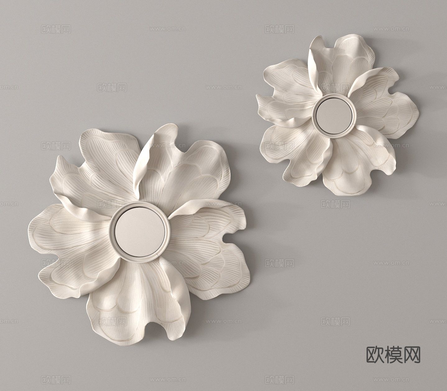 石膏花 石膏墙饰 石膏雕花 石膏挂件3d模型