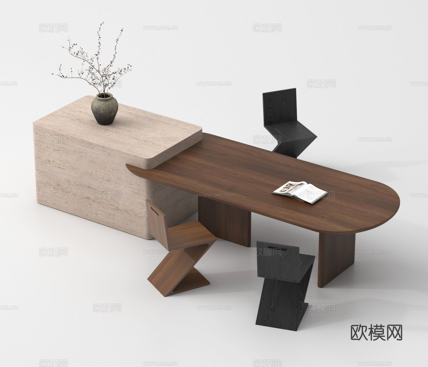 餐桌椅 岛台 吧台3d模型