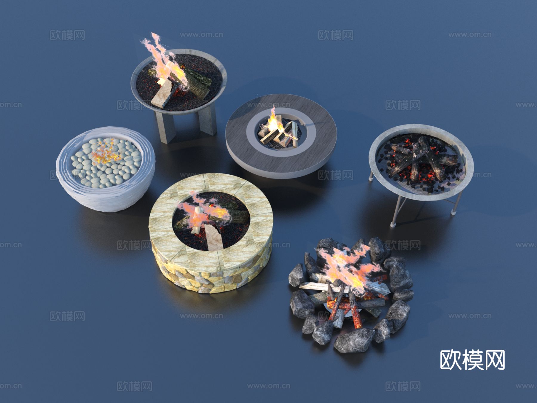 篝火 火盆 灶台 围炉3d模型