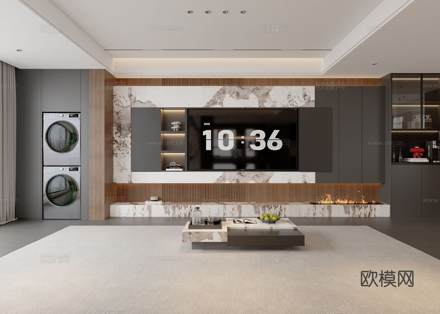 意式轻奢客餐厅3d模型
