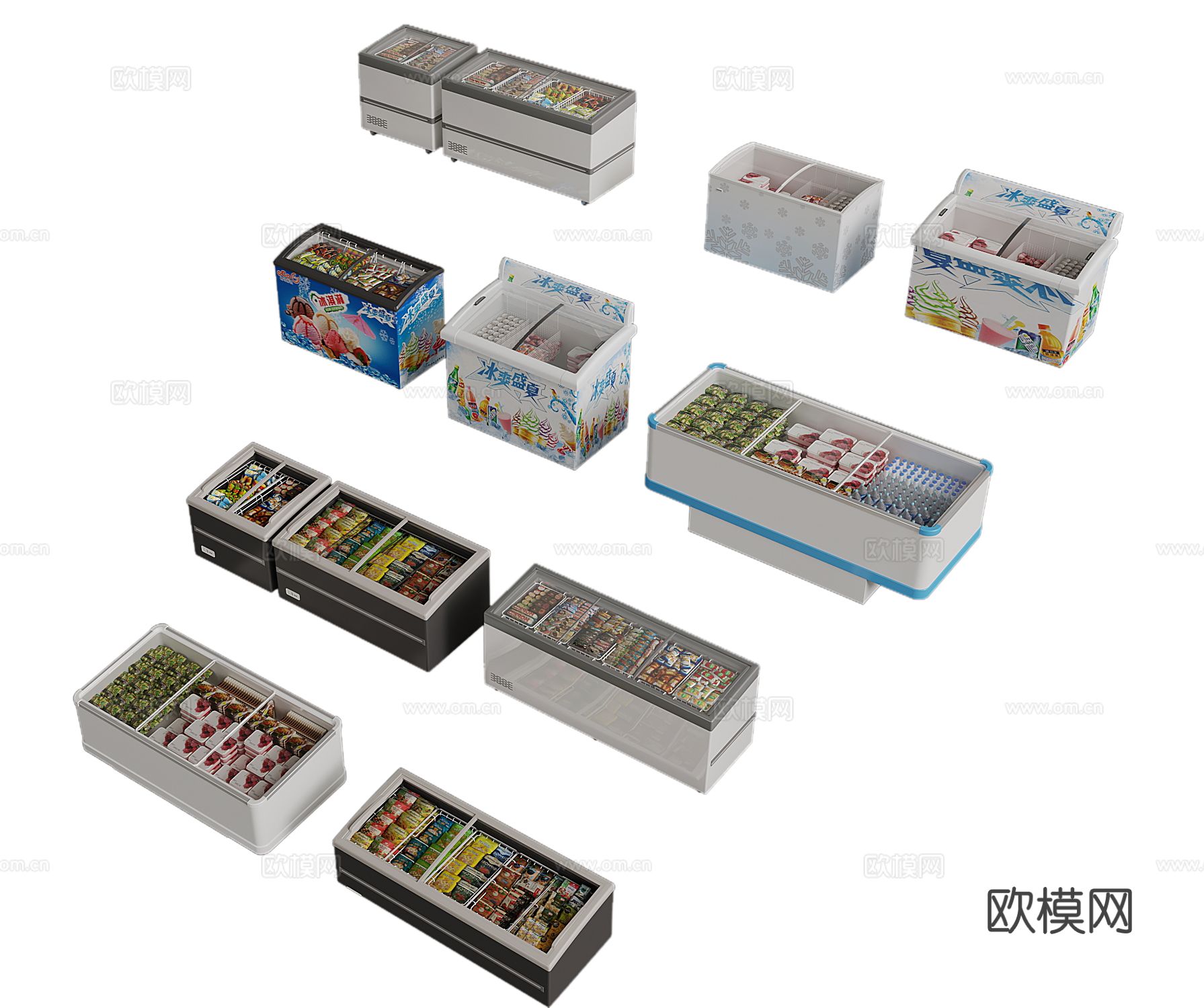 冰柜 冷藏柜 冷冻柜 保鲜柜su模型