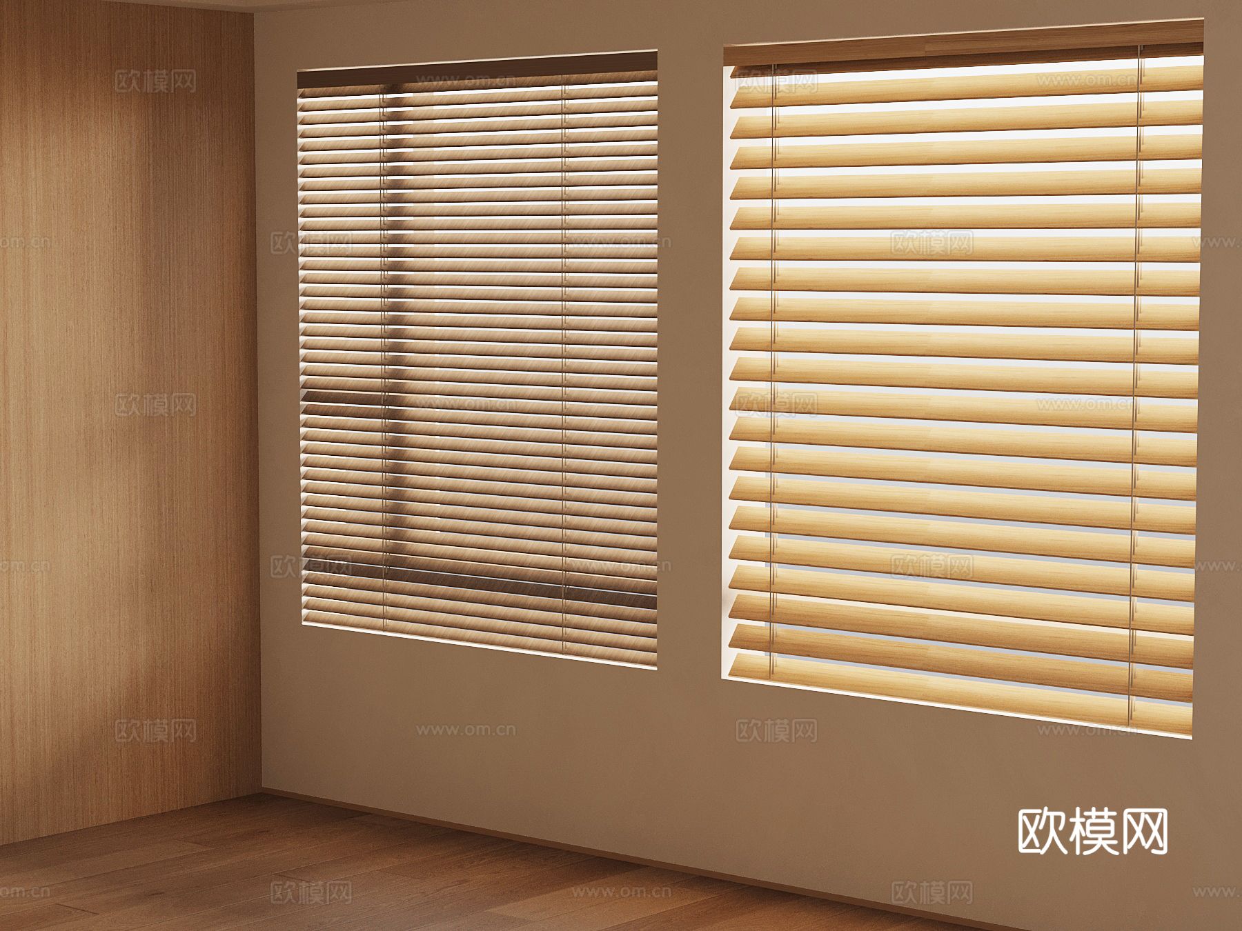 新中式窗帘 遮光帘 百叶帘3d模型