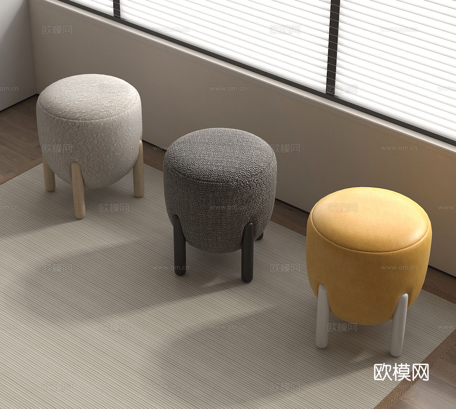 沙发凳 凳子 换鞋凳su模型