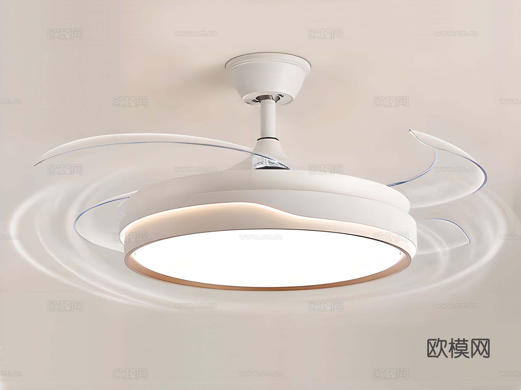 现代吊扇灯 装饰灯su模型