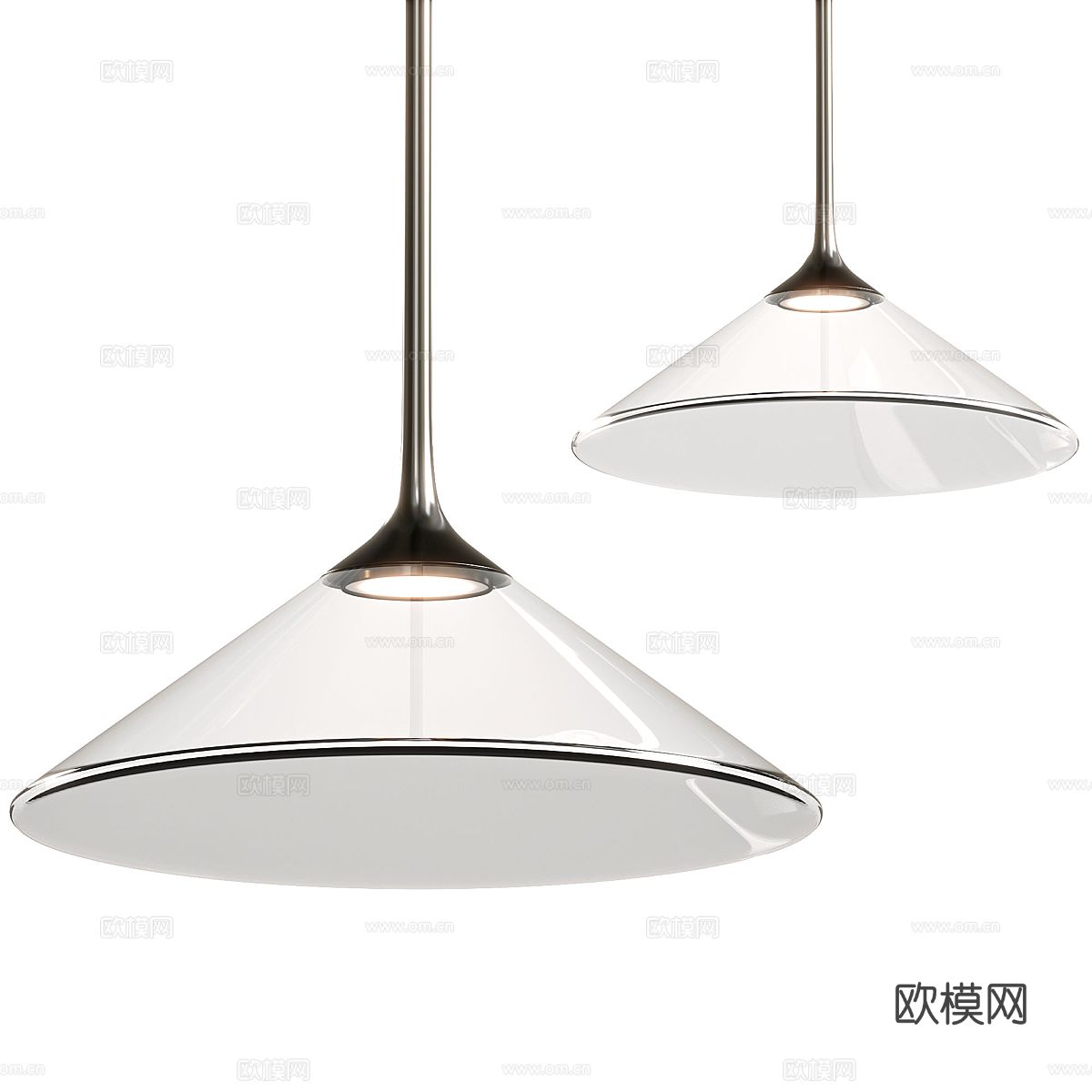 意式极简 Artemide Orsa 玻璃装饰吊灯3d模型
