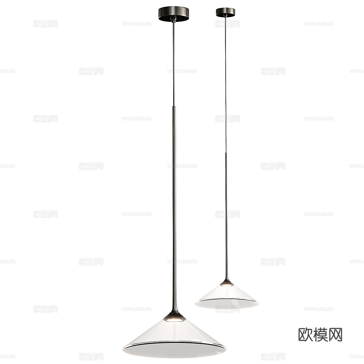意式极简 Artemide Orsa 玻璃装饰吊灯3d模型