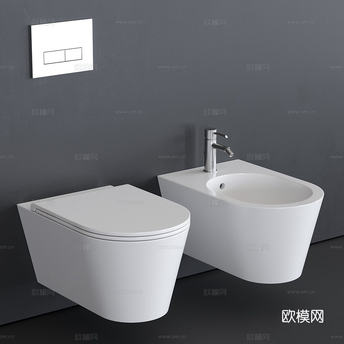 Alice Ceramica Hide 圆形壁挂式马桶3d模型