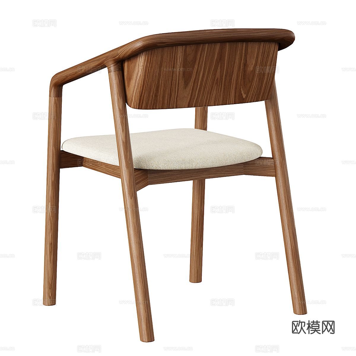 新中式木制餐椅3d模型