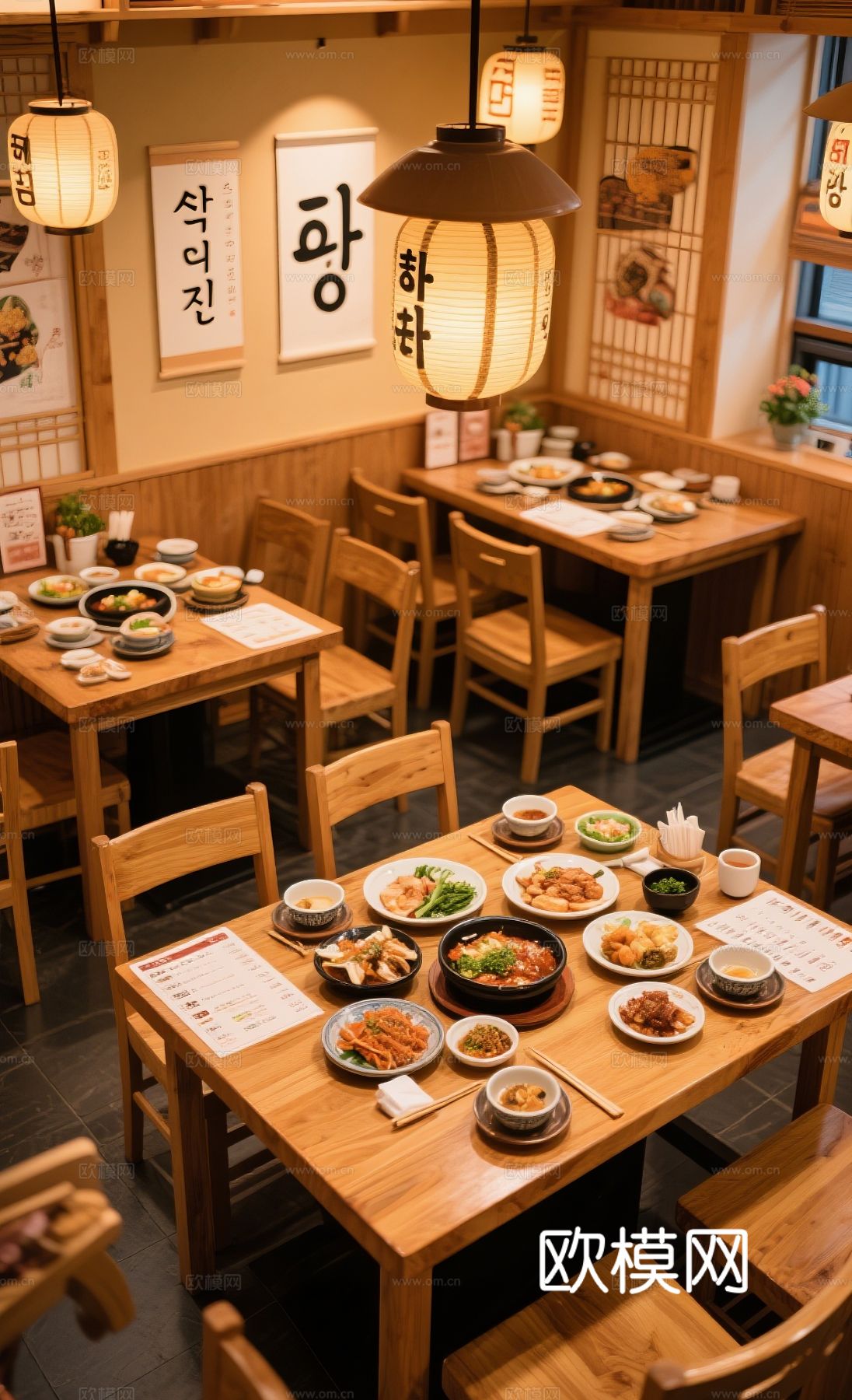 韩国料理店 餐饮空间 韩国料理装修效果图下载（渲染图4）