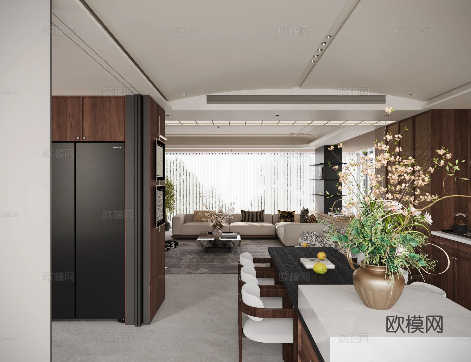 现代简约老钱风装修效果图下载（渲染图5）