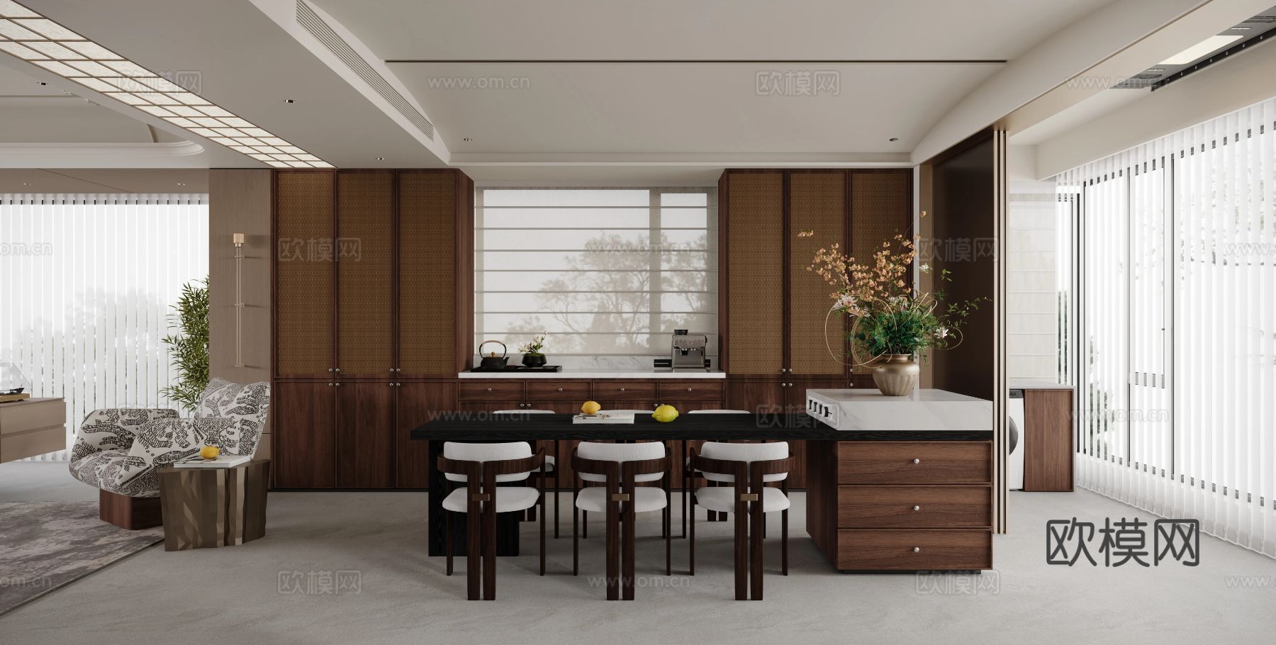 现代简约老钱风装修效果图下载（渲染图7）