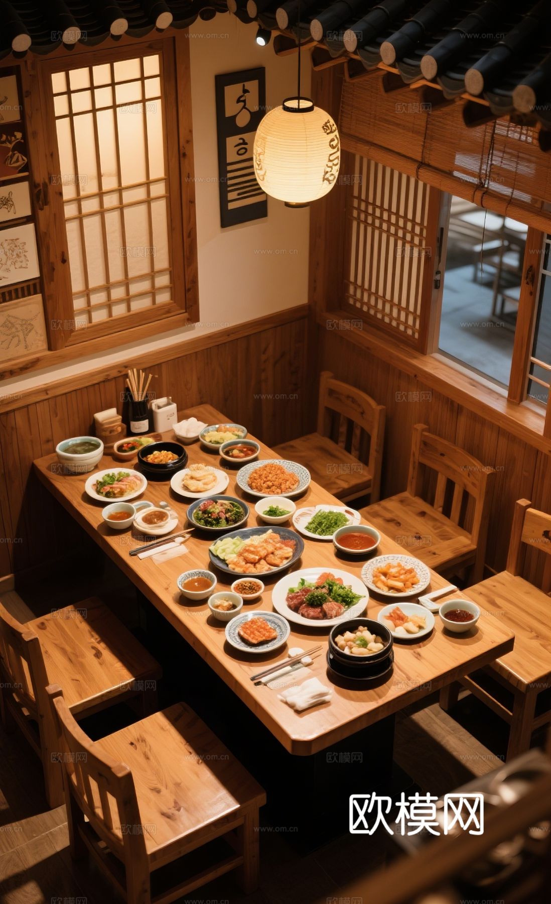 韩国料理店 餐饮空间 韩国料理装修效果图下载（渲染图7）