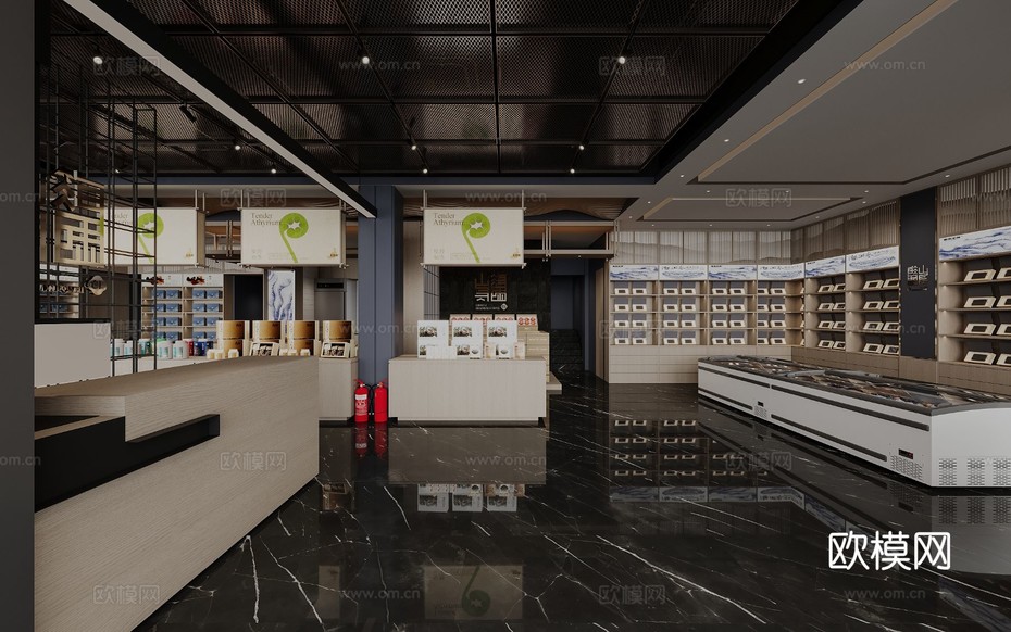 好當(dāng)家有機刺參店外立面裝修效果圖下載(渲染圖7)